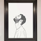 The Man in the Morning, Line Art Framed Print