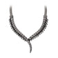 Chunky Split Snake Necklace, Gothic Pewter Statement Collar Alchemy