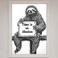 Time is an Illusion Sloth Black Framed Poster