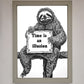 Time is an Illusion Sloth Black Framed Poster