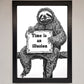 Time is an Illusion Sloth Black Framed Poster