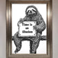 Time is an Illusion Sloth Black Framed Poster
