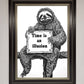 Time is an Illusion Sloth Black Framed Poster