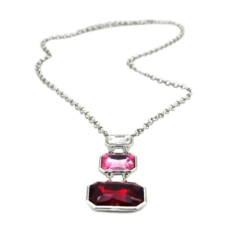 Square Crystal Cascade Necklace