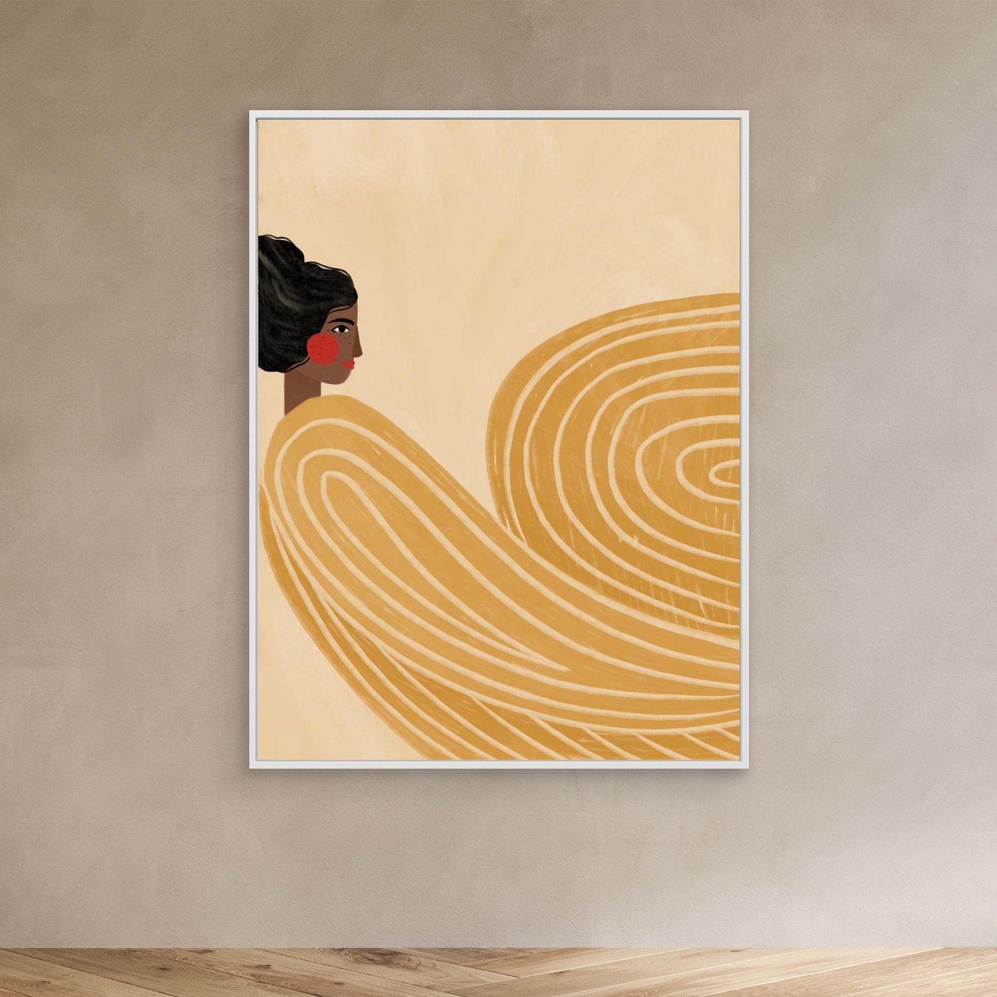 The Woman With the Yellow Stripes by Bea Müller, Canvas Art Print