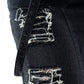 Vixxsin Runa Distressed Denim Maxi Skirt in Black Stonewash