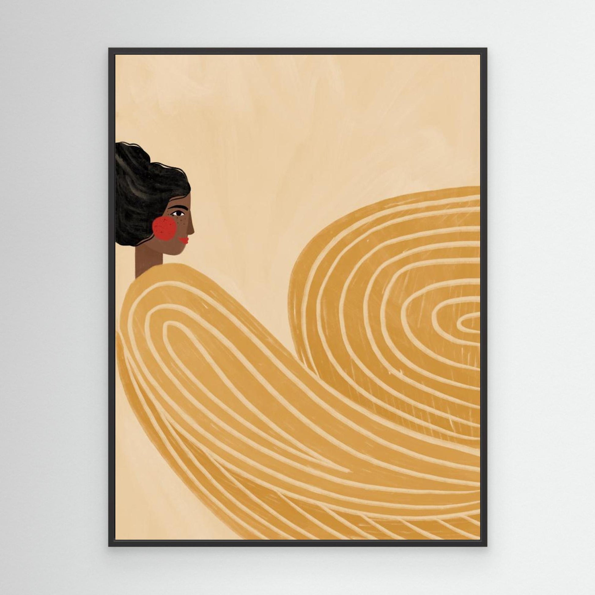 The Woman With the Yellow Stripes by Bea Müller, Canvas Art Print