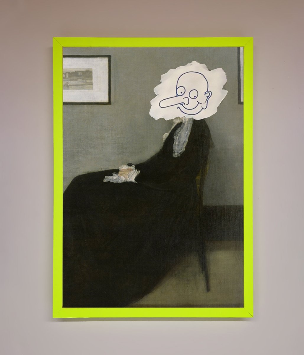 Whistler's Mother 'Mr Bean Remix' Framed Wall Art