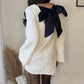 Vireous Long Sleeve Sparkling White Mini Dress