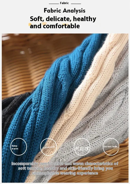 Vireous Classic Cable Knit Zip-Up Men’s Sweater