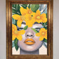 Yellow Flowers Head Framed Poster