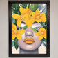 Yellow Flowers Head Framed Poster