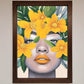 Yellow Flowers Head Framed Poster