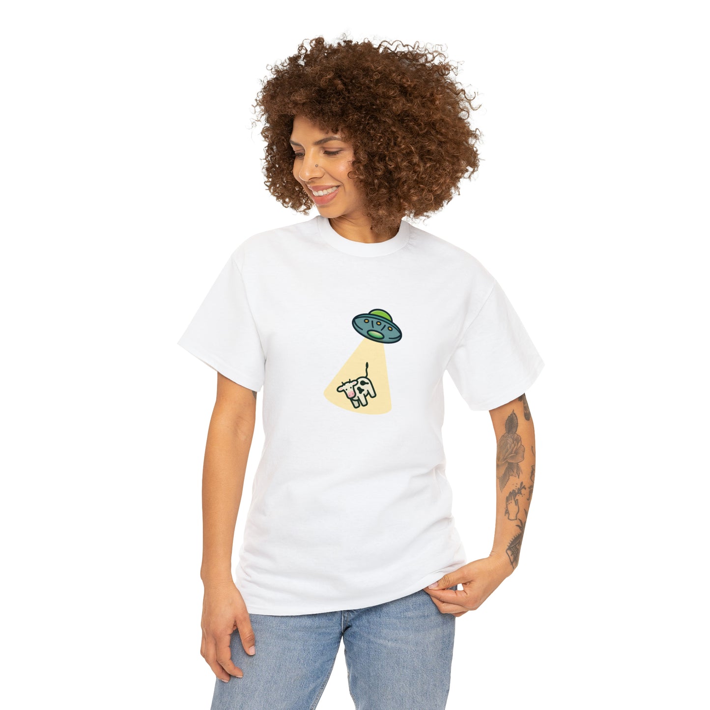 UFO Cow Abduction: Beam Up the Bovines Cotton T-Shirt