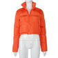 Vireous Women's Cropped High Waist Puffer Jacket