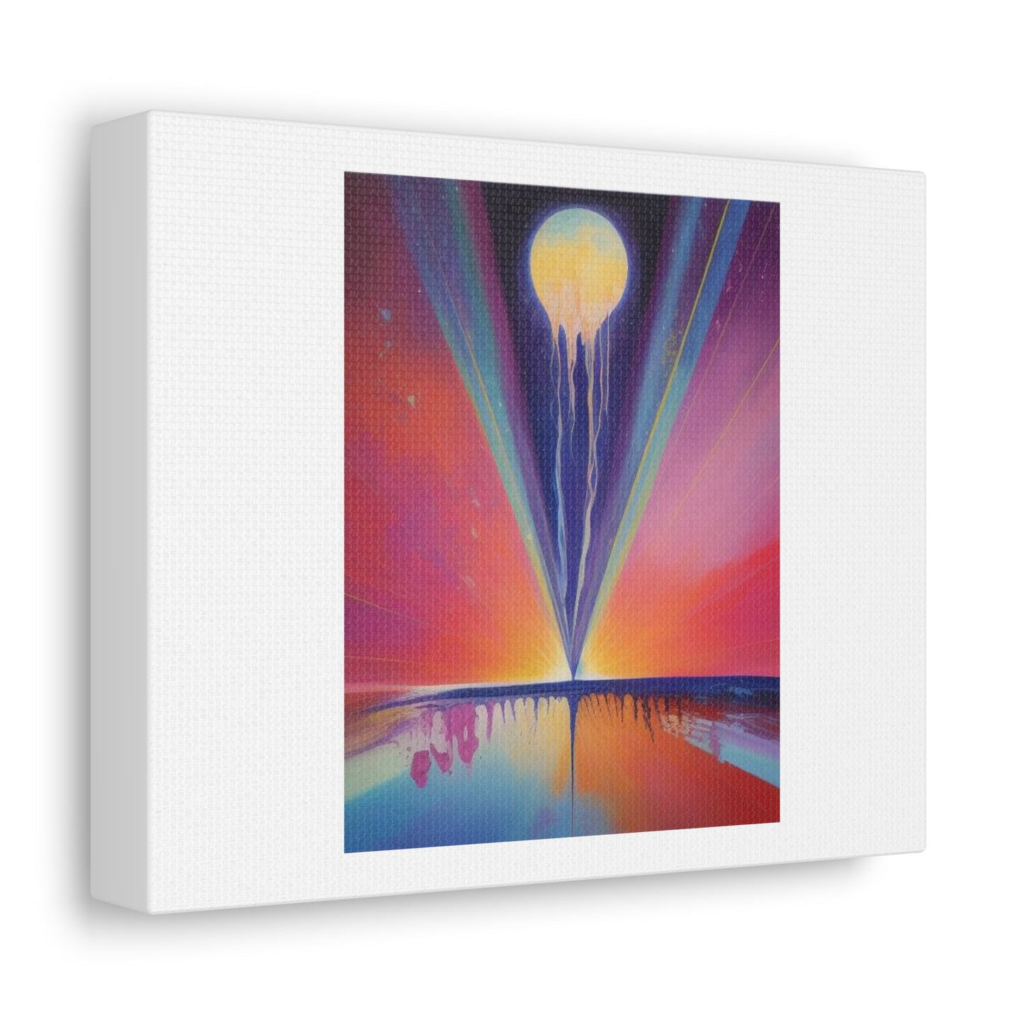 Psychedelic Sunrise on Planet Earth digital art 'Designed by AI' on Satin Canvas