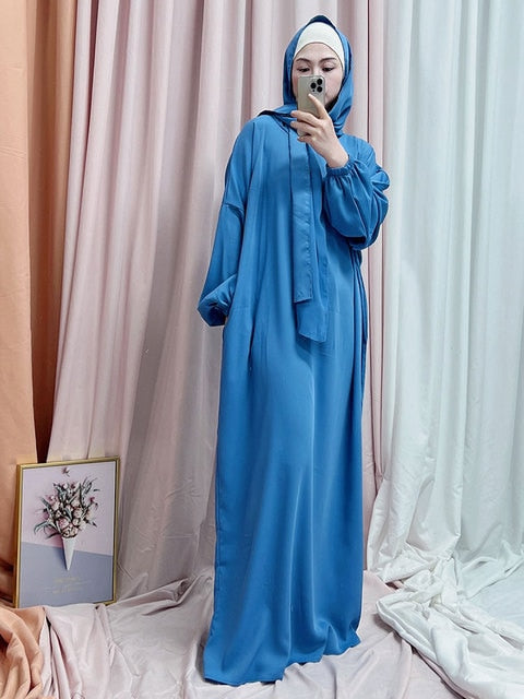 Hooded Abaya Traditional Long Dress Women's