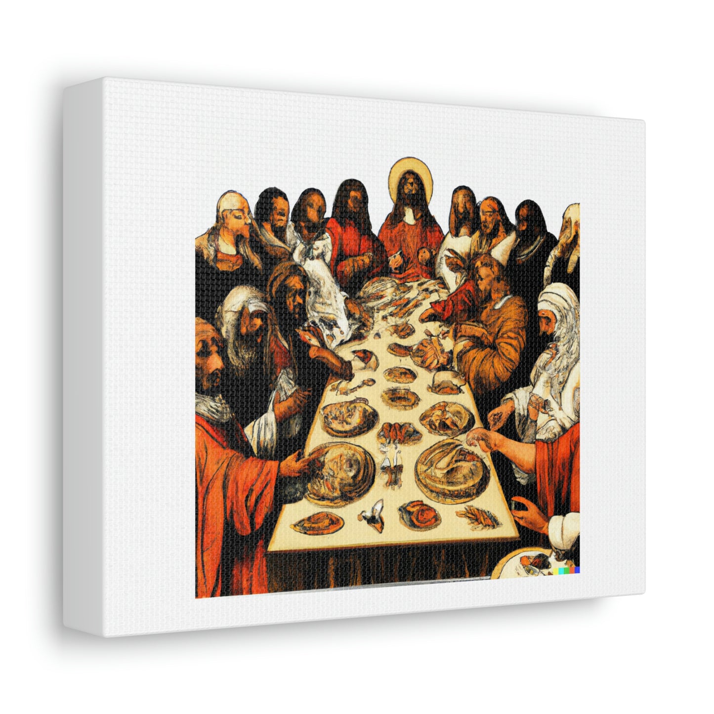 The Last Supper With Rappers, Politicians and Actors digital art 'Designed by AI' on Canvas