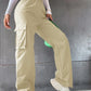 Vireous Beltless High Waist Women's Pants Loose Style Casual