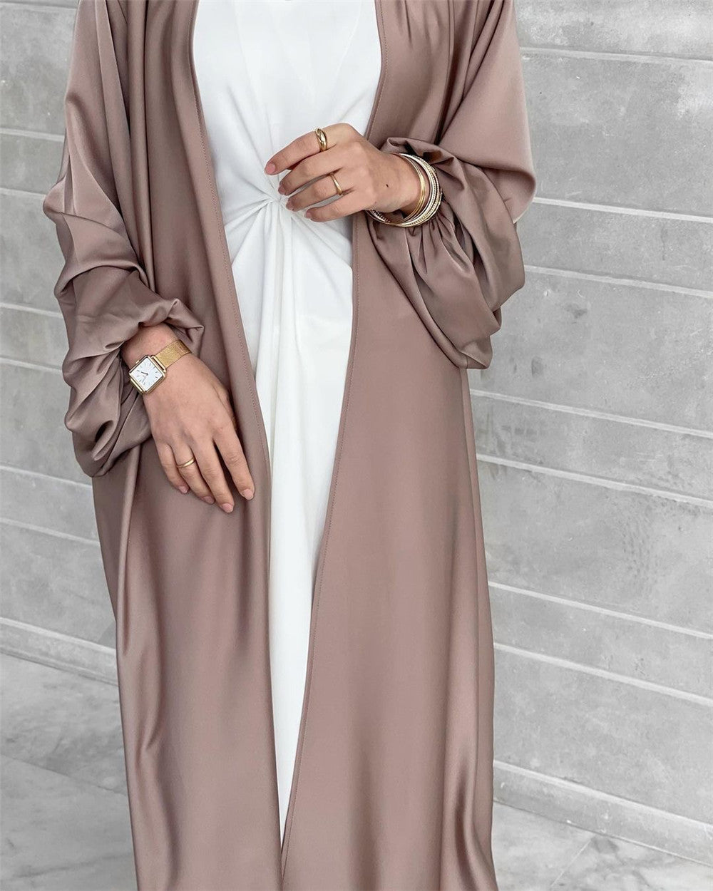 loriya Fashion Muslimwear Puffed Sleeve Elegant Long Dress