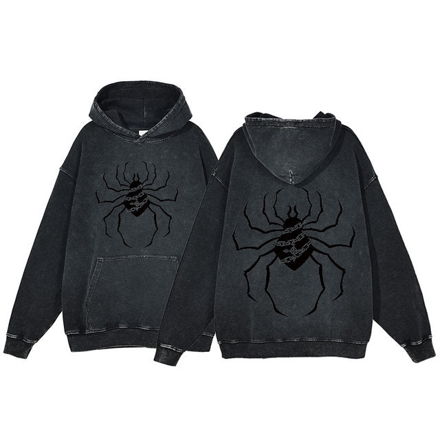 Spider Print Full Zip Hoodie