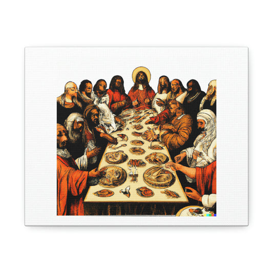 The Last Supper With Rappers, Politicians and Actors digital art 'Designed by AI' on Canvas