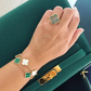 Clover Design Link Bracelet, Multi Colours