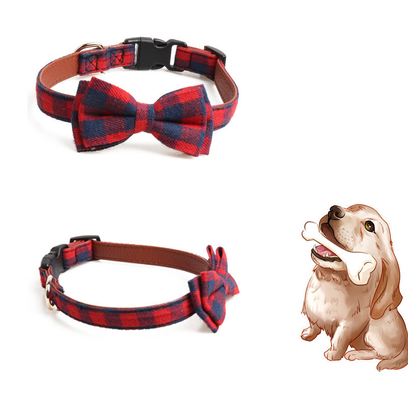 Plaid Pet Dog Bowtie