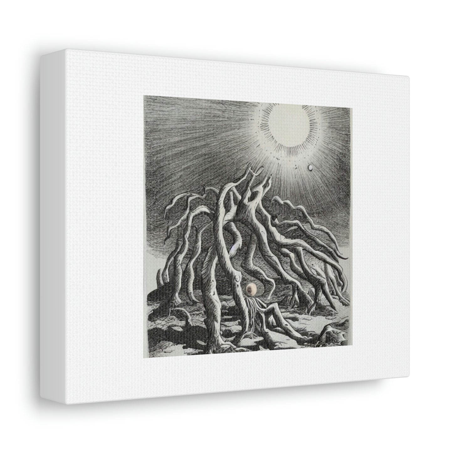 Five Aliens Gathered Around Dead Tree In The Desert Digital Art 'Designed by AI'