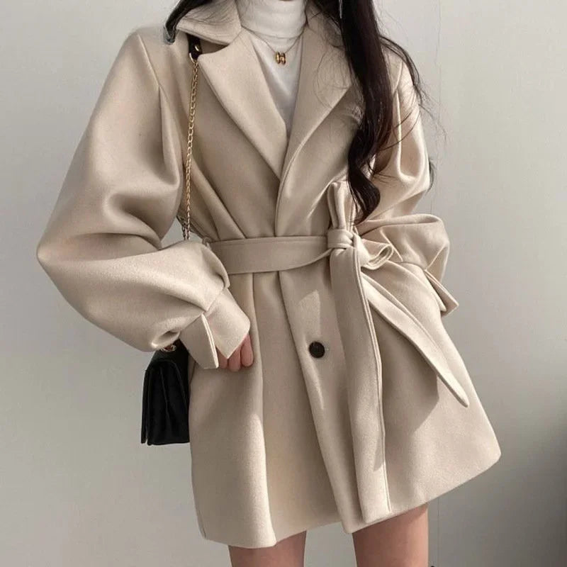 Vireous Women's Thickened Wool Short Coat