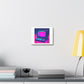 Computer from the 1990s in the Style of Vaporwave digital art 'Designed by AI' on Canvas
