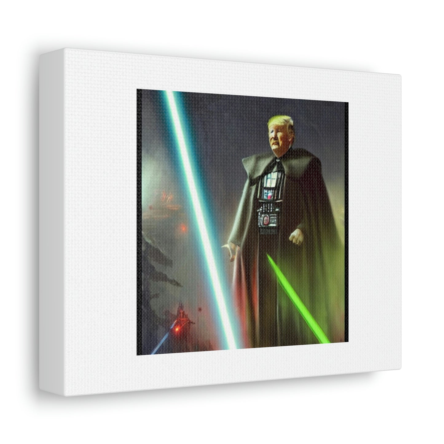 Donald Trump As A Sith Lord Digital Art 'Designed by AI' on Satin Canvas