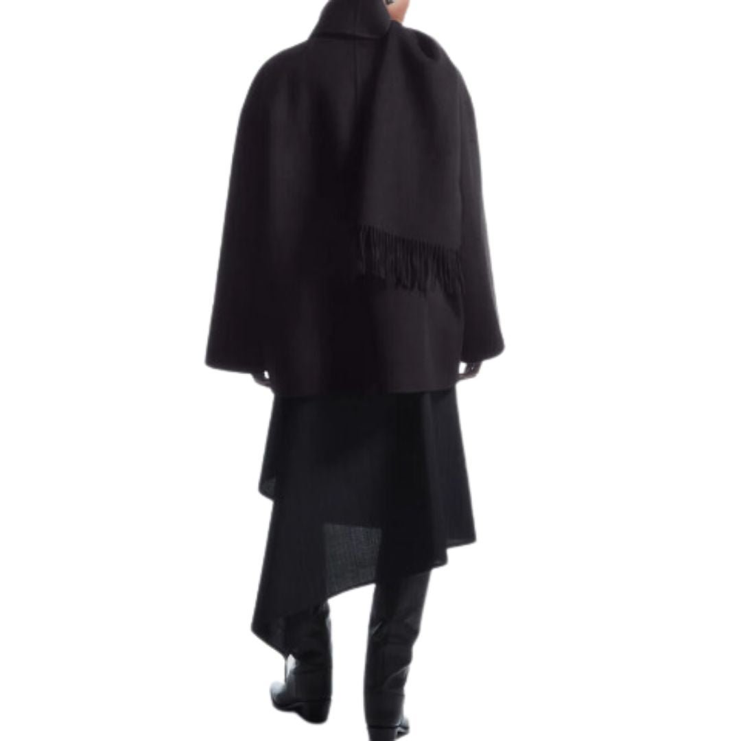 Vireous Woollen Oversized Scarf Coat