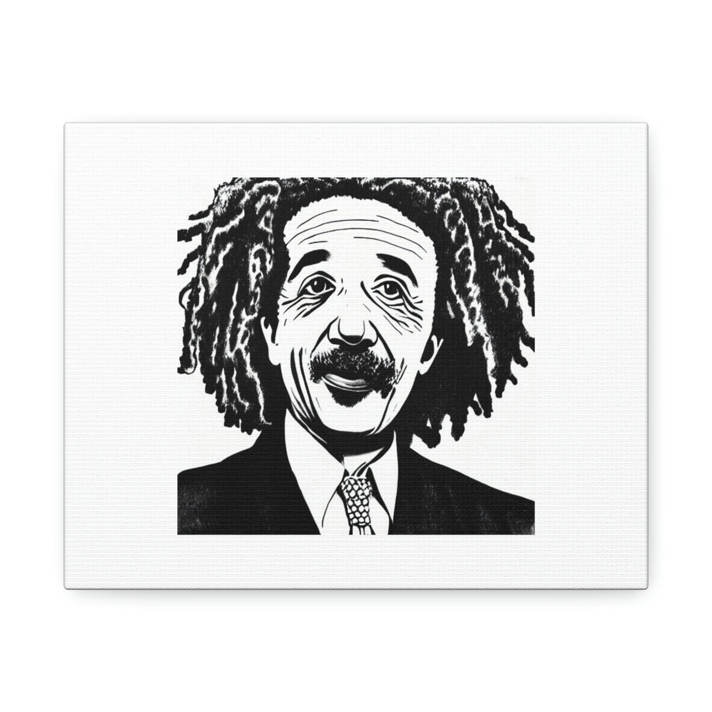 Albert Einstein With Bob Marley Hairstyle Digital Art 'Designed by AI' on Canvas