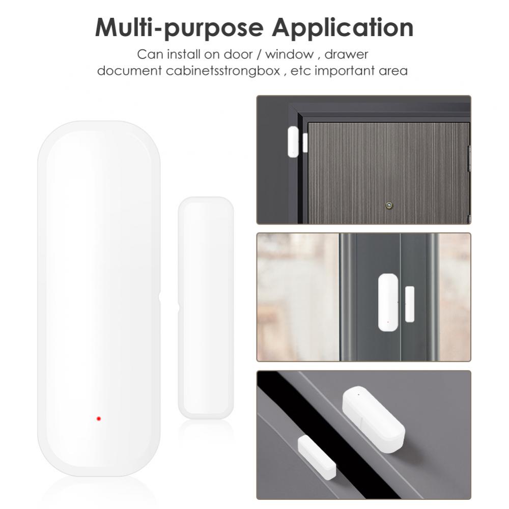 Corui Tuya Smart Door Window Sensor WiFi Door Magnetic Alarm Detector Wireless Smart Home Automation For Smart Life App Alexa