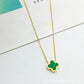 Four Leaf Flower Necklace Earrings Bracelet Set, Titanium