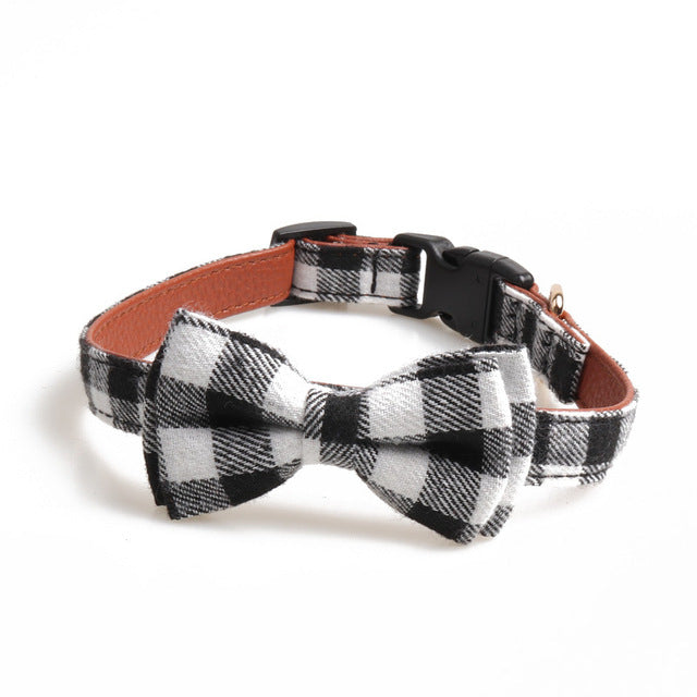 Plaid Pet Dog Bowtie