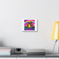 Happy Black Women Wearing VR Headset in a Shangri-La with Rainbow digital art 'Designed by AI' on Canvas