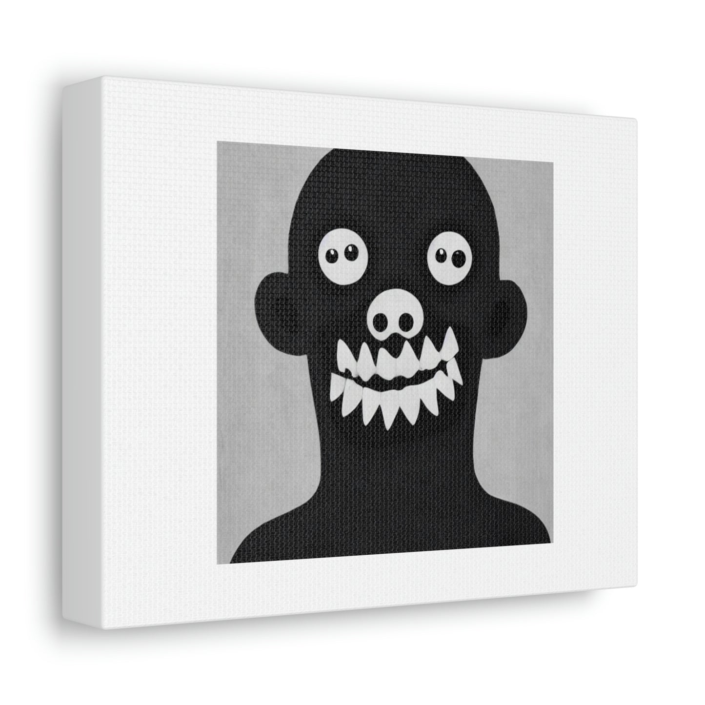 Portait Of A Black And White Monster Digital Art 'Designed by AI' on Canvas