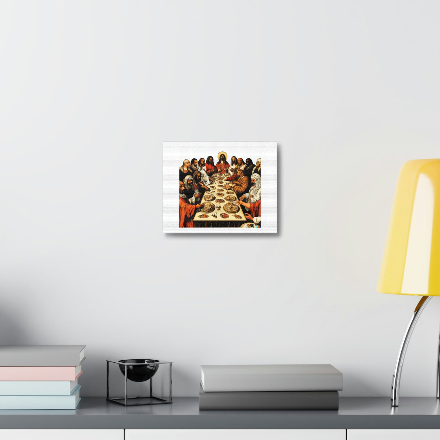 The Last Supper With Rappers, Politicians and Actors digital art 'Designed by AI' on Canvas