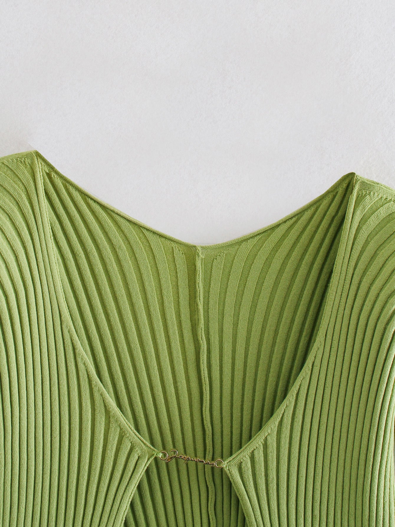 Women's Metal Chain Avocado Pit Stripe Sweater