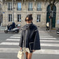 Vireous Faux Cashmere Splice Overcoat with Scarf, Multi Colours