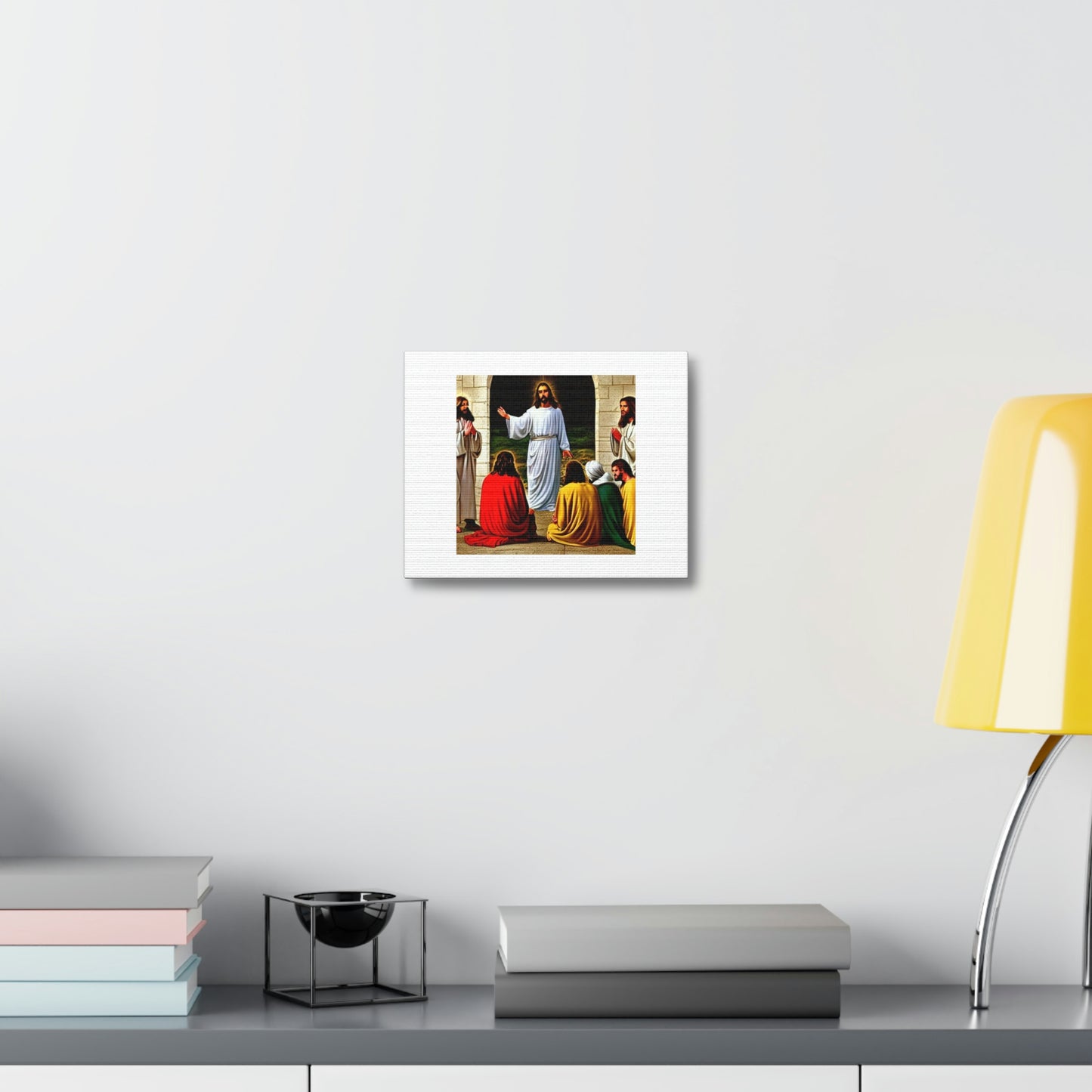 Jesus Hanging Out With Jesus Digital Art 'Designed by AI' on Satin Canvas