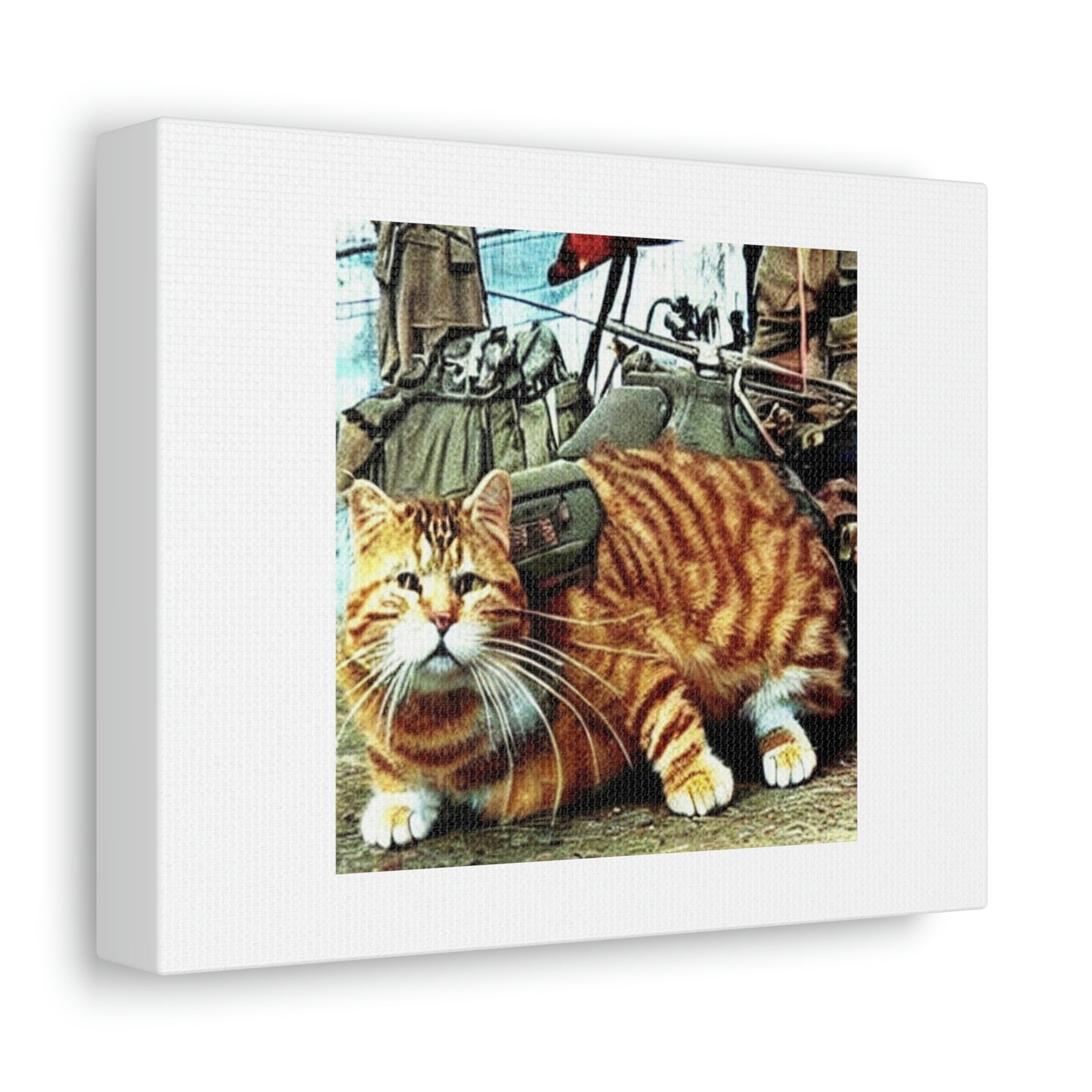 Garfield The Cat In The Vietnam War Digital Art 'Designed by AI' on Satin Canvas