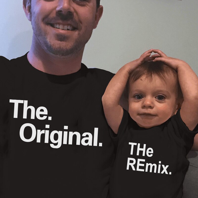 The Original and Remix Family Outfits Mom-Kid Dad-Kid T-Shirts