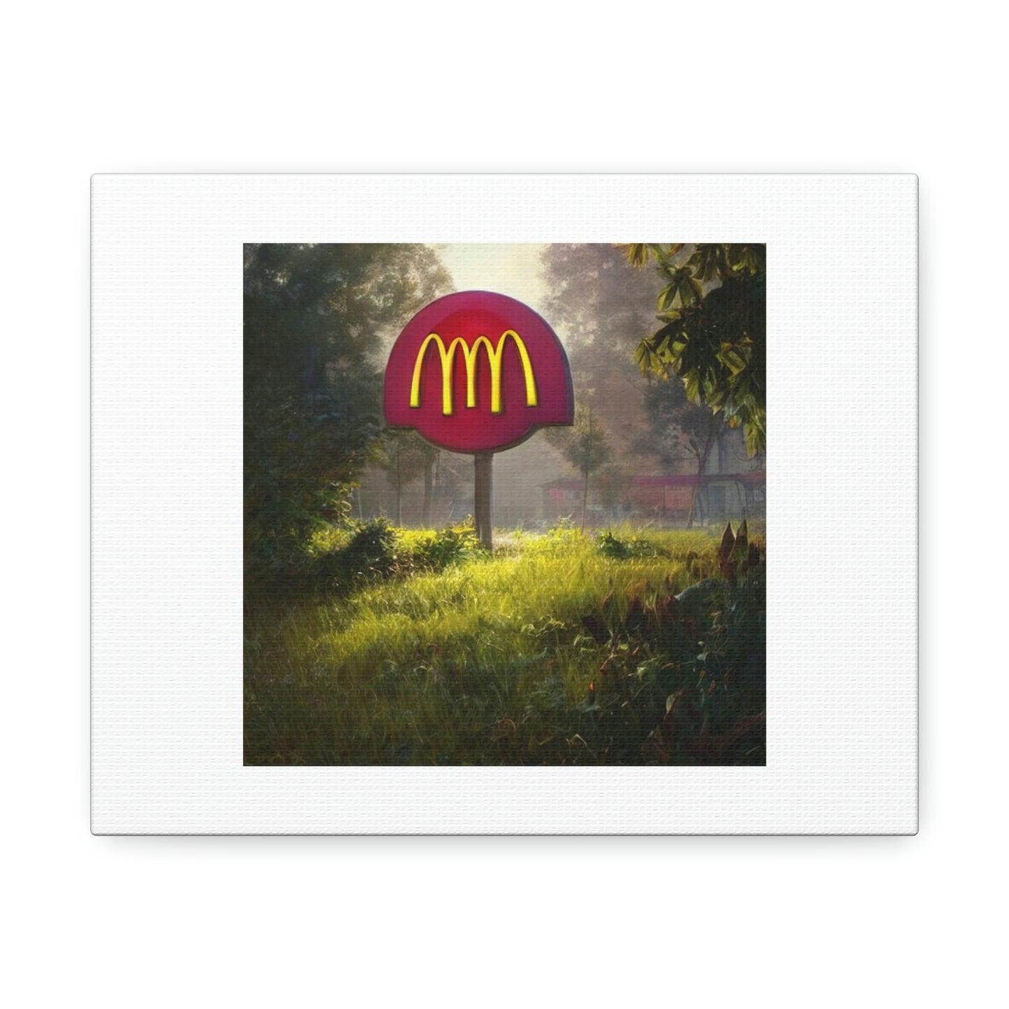 McDonald's Burger Digital Art 'Designed by AI' on Satin Canvas, Stretched