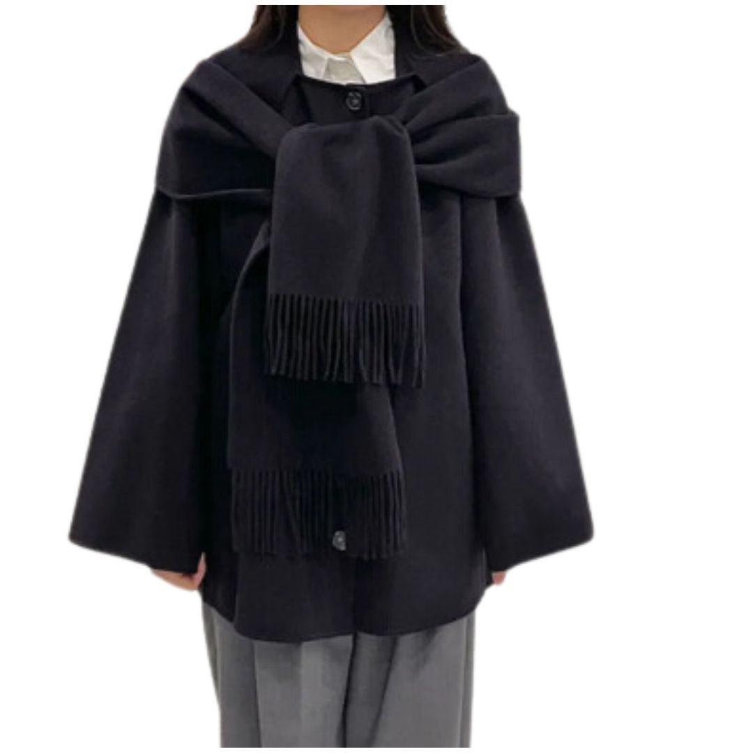 Vireous Woollen Oversized Scarf Coat