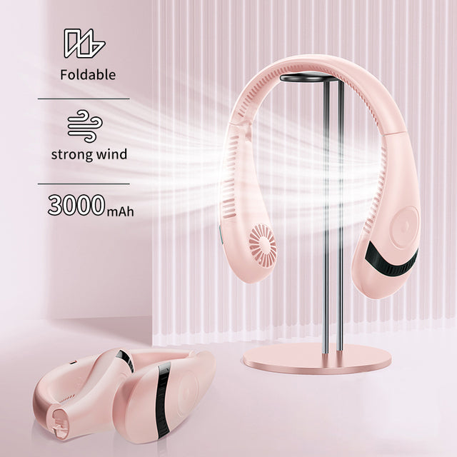 Fashion Accessory Hanging Neck Foldable Fan