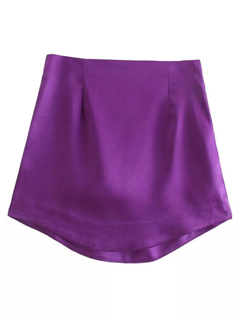 Vireous Classic Satin Short Skirt