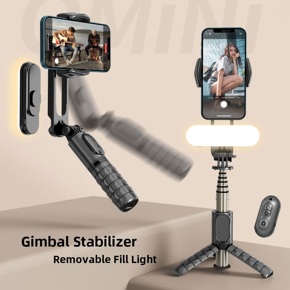 Handheld Multi-Function Gimbal Stabilizer Fill Light and Tripod With Remote